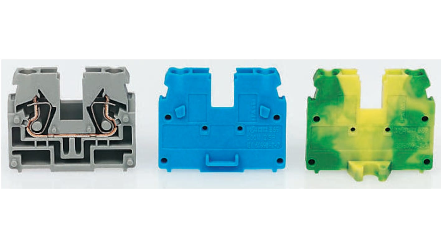 WAGO 869-324 869 Series Blue, 2.5mm², Single-Level, Cage Clamp Termination, ATEX, IECEx