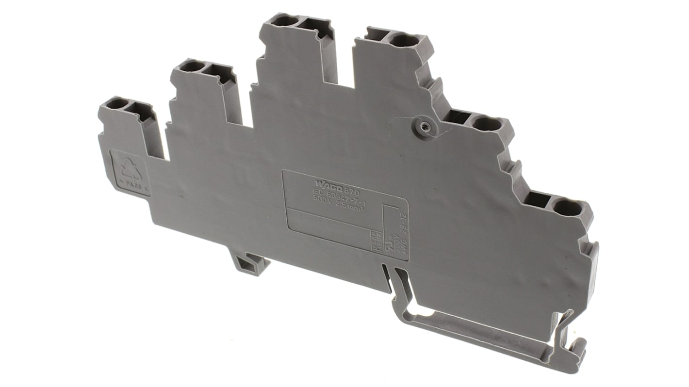 Morsetto WAGO, Grigio, livello Triplo, , 24A