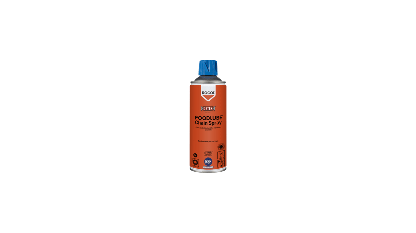 Rocol Foodlube® Chain Spray Polyalphaolefin Lubricant 400 ml Aerosol,Food Safe
