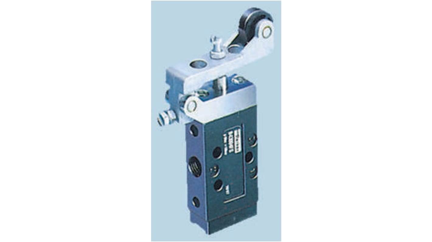 Parker Roller 3/2 Pneumatic Manual Control Valve B43 Series, G 1/8, 1/8in, III B