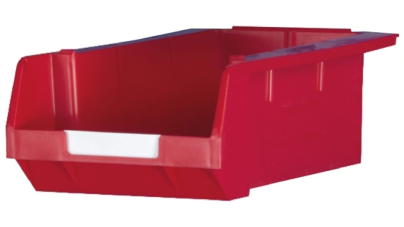 RS PRO PP Storage Bin, 130mm x 239mm, Red