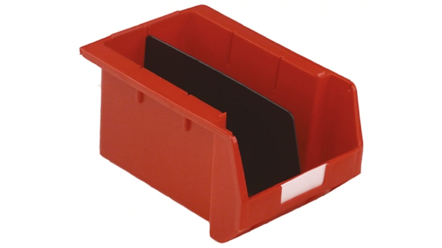 RS PRO PP Storage Bin, 349mm x 239mm x 180mm, Red