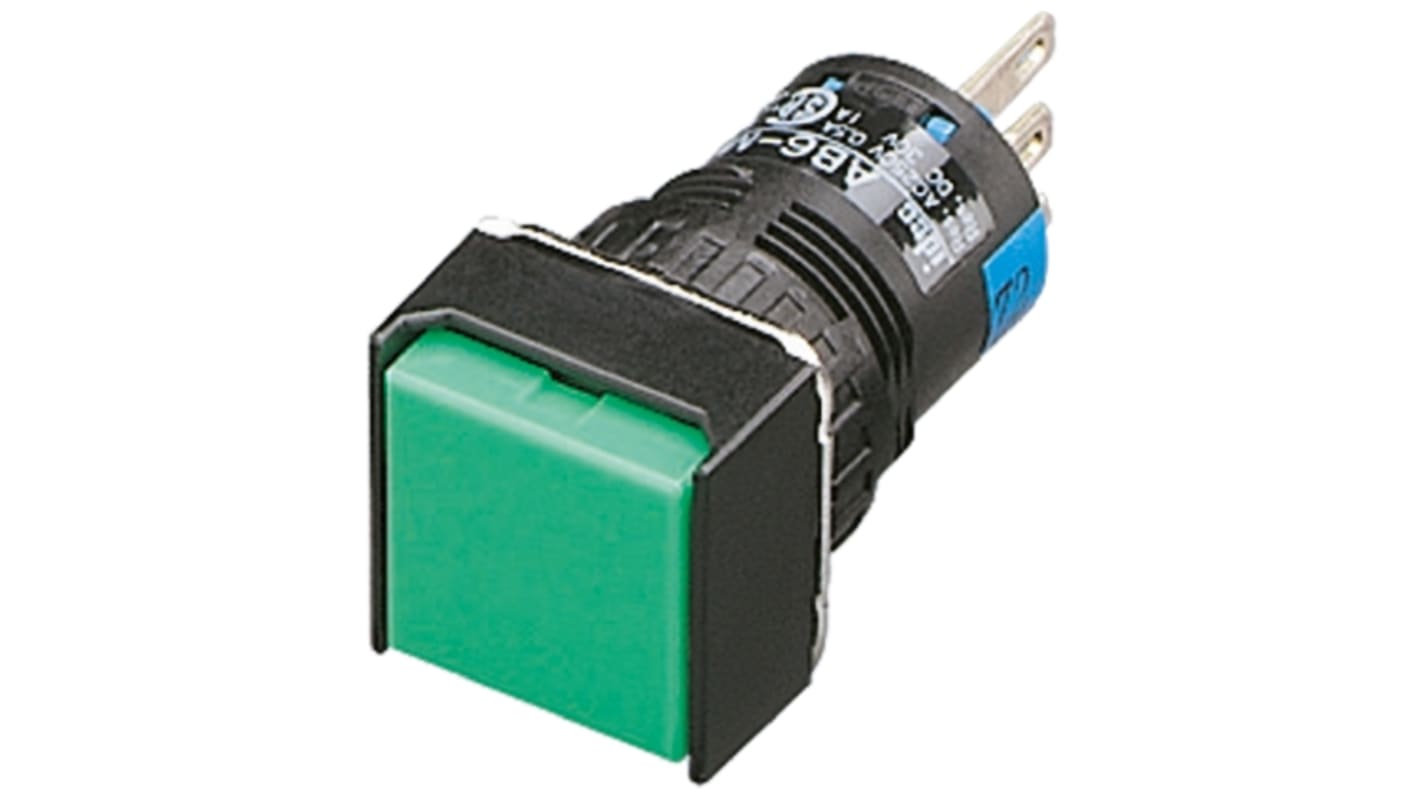 Idec 押しボタンスイッチ, モーメンタリ, SPDT, 1 A @ 120 V ac、1 A @ 24 V dc パネルマウント
