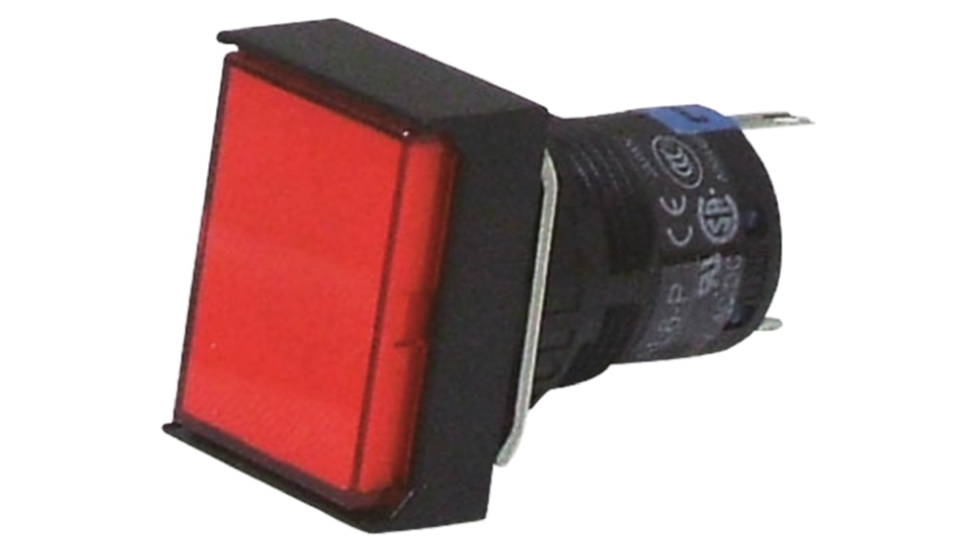 Idec 红色LED面板指示灯, Φ16mm安装孔, 嵌入式边框, 黑色边框