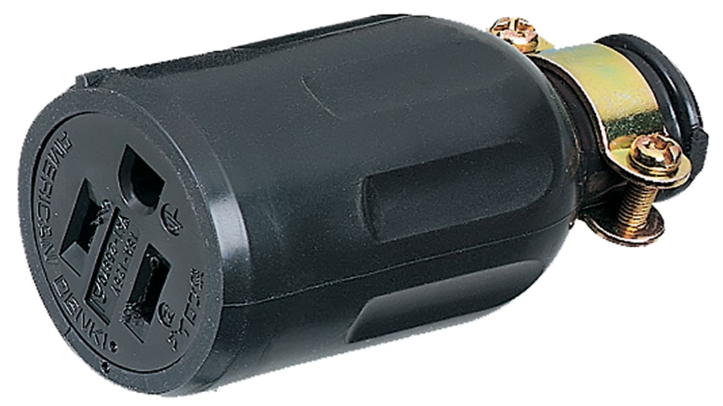 Japanese Mains Connector, 15A, Cable Mount, 125 V ac