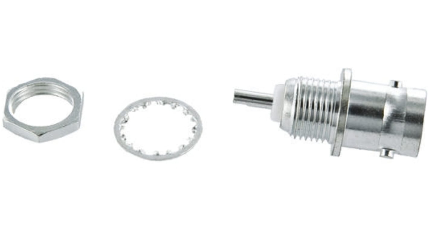 TE Connectivity Greenpar Series, Jack Panel Mount BNC Connector, 50Ω, Solder Termination, Straight Body