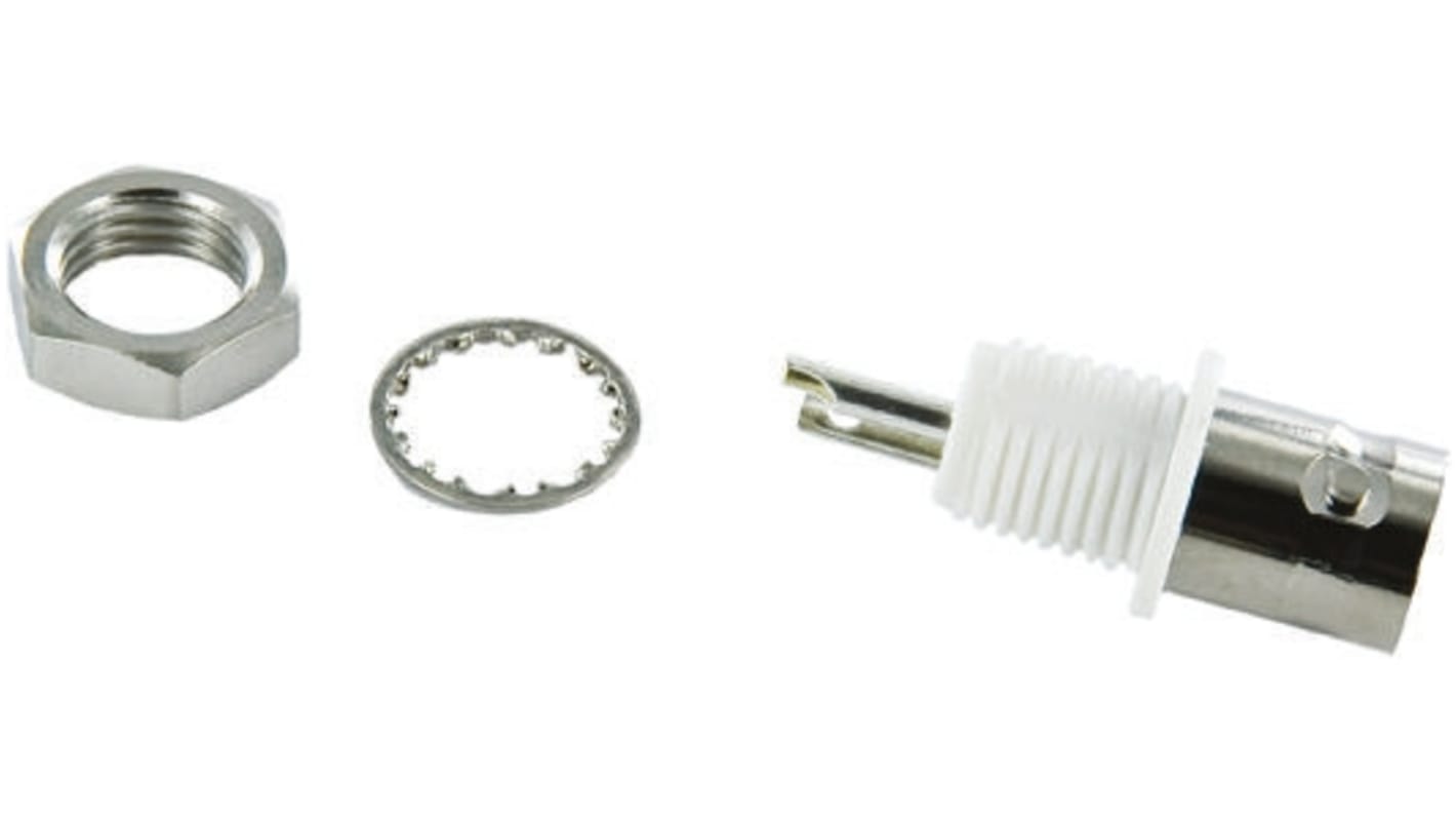 TE Connectivity Greenpar Series, Jack Panel Mount BNC Connector, 50Ω, Solder Termination, Straight Body