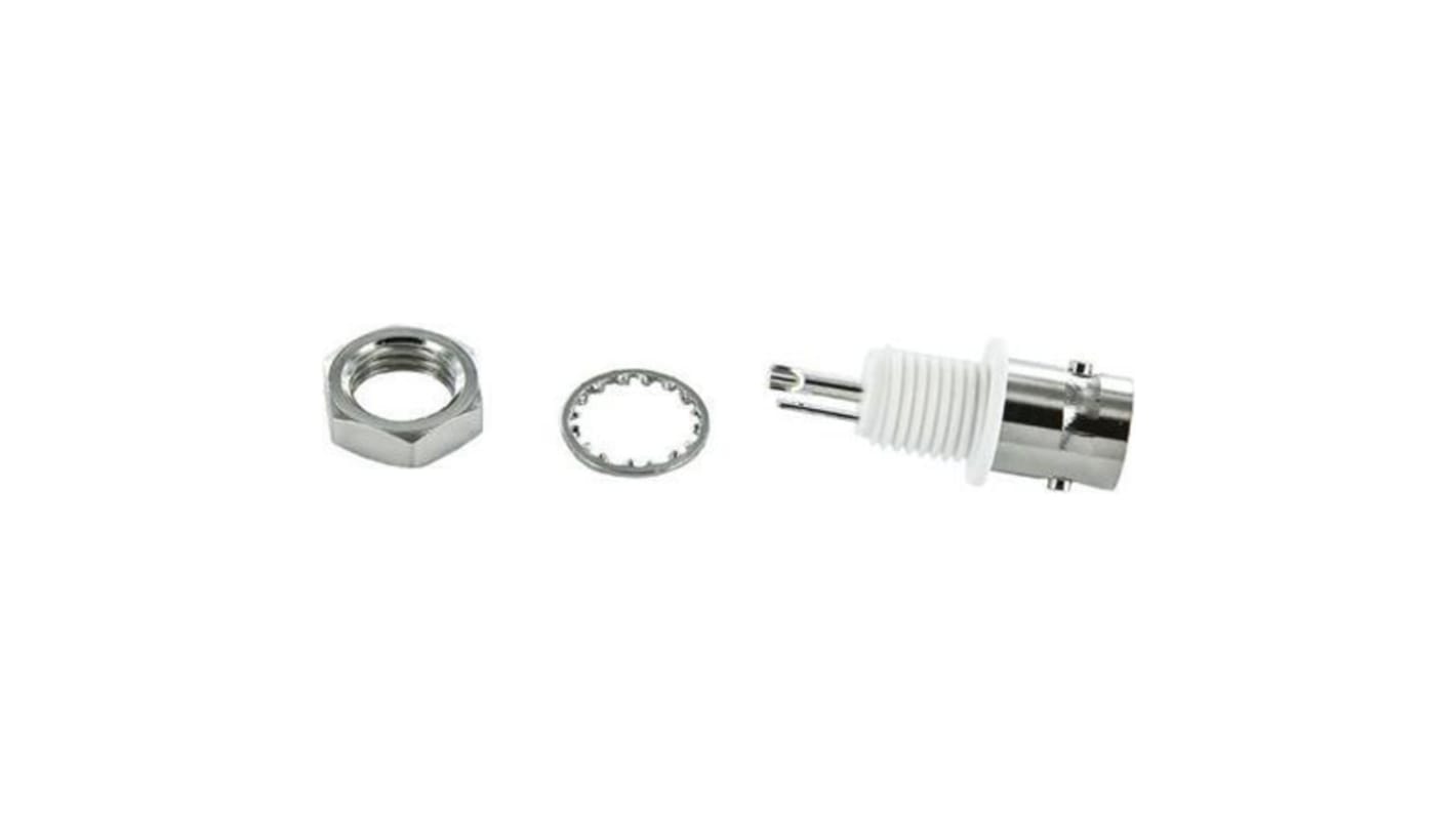 TE Connectivity Greenpar Series, Jack Panel Mount BNC Connector, 75Ω, Solder Termination, Straight Body