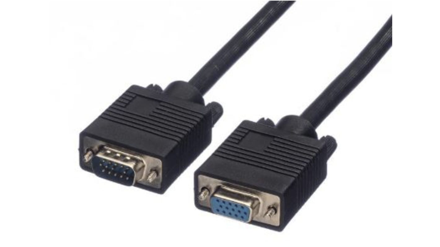 Kabel VGA złącze A Męskie złącze B Żeńskie długość 2m Czarny Roline