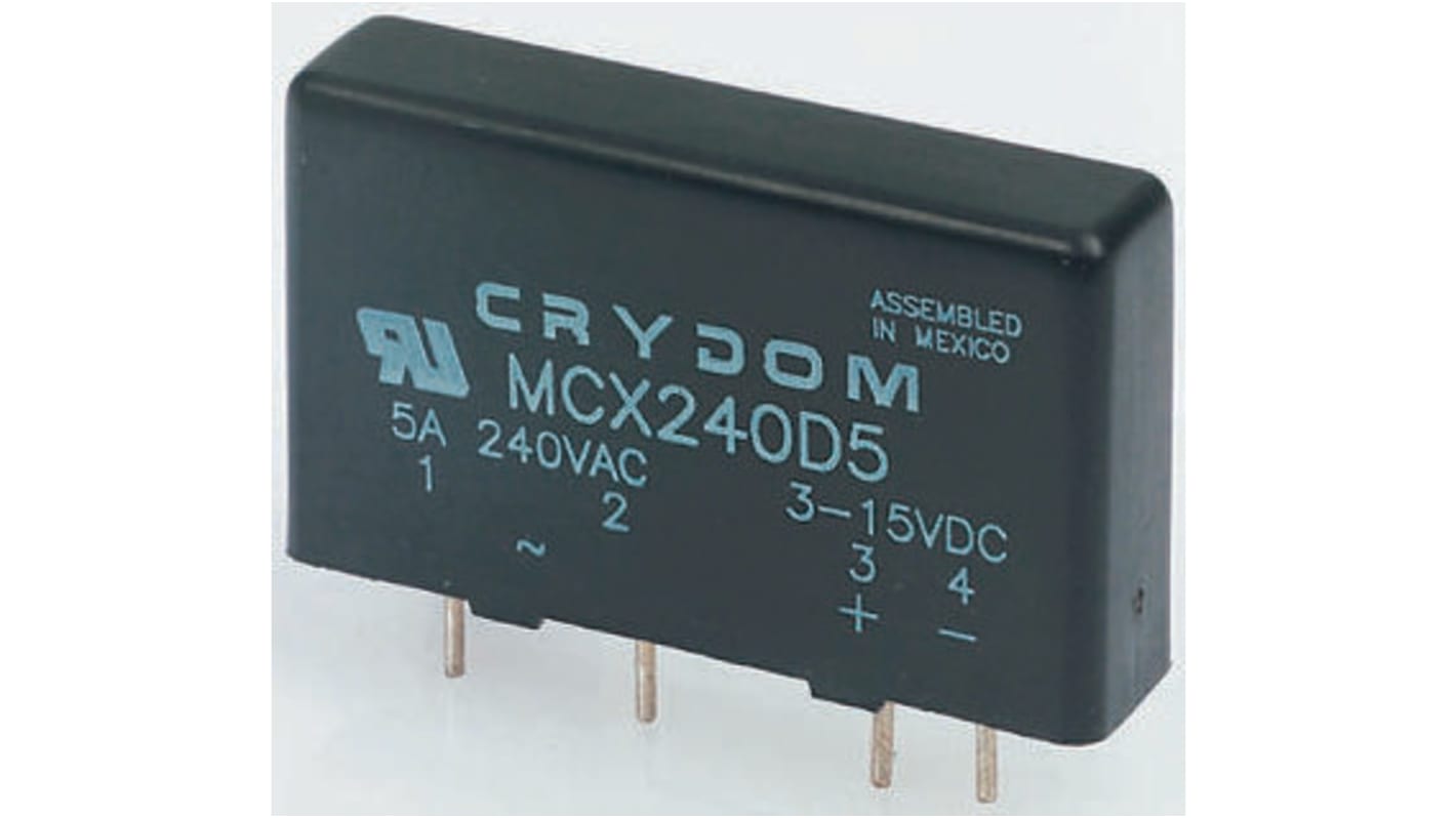 Sensata Crydom Solid State Relay, 5 A Load, PCB Mount, 660 V rms Load, 32 V dc Control