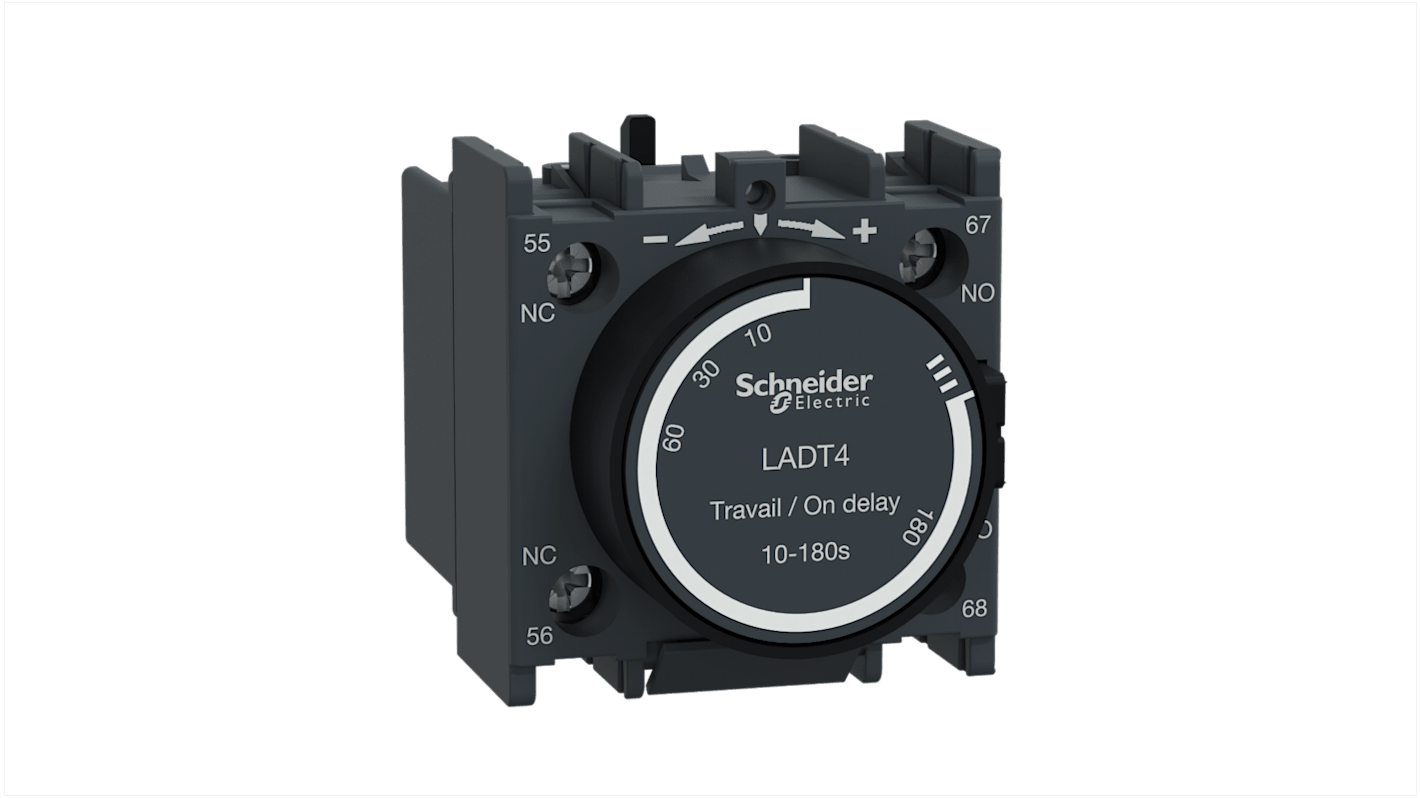 Temporizador neumático Schneider Electric TeSys D, Retardo ON, 10 → 180s, 690 V, 10 A
