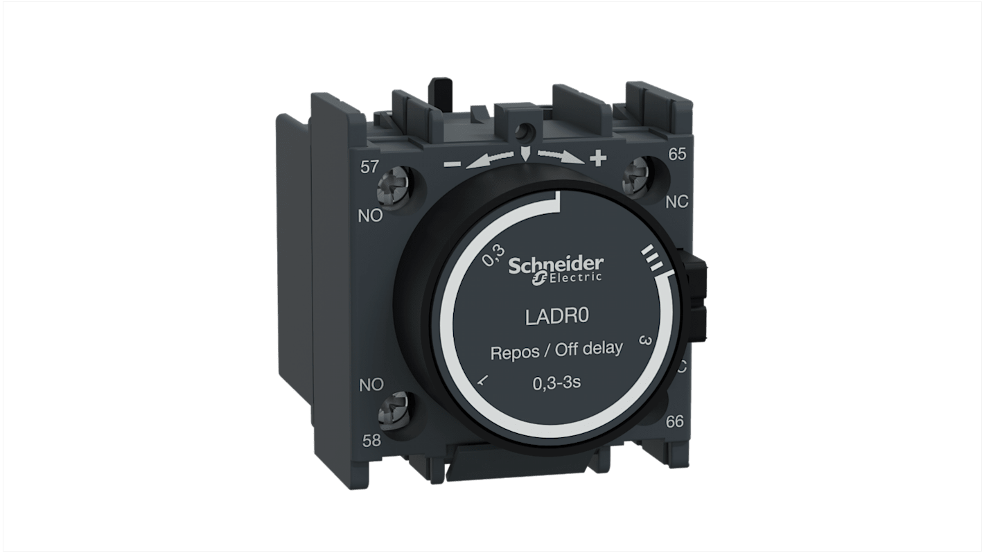 Schneider Electric TeSys Pneumatic Timer for use with TeSys Deca CAD, TeSys Deca LC1D, TeSys F CR1F, TeSys F LC1F, 690 V