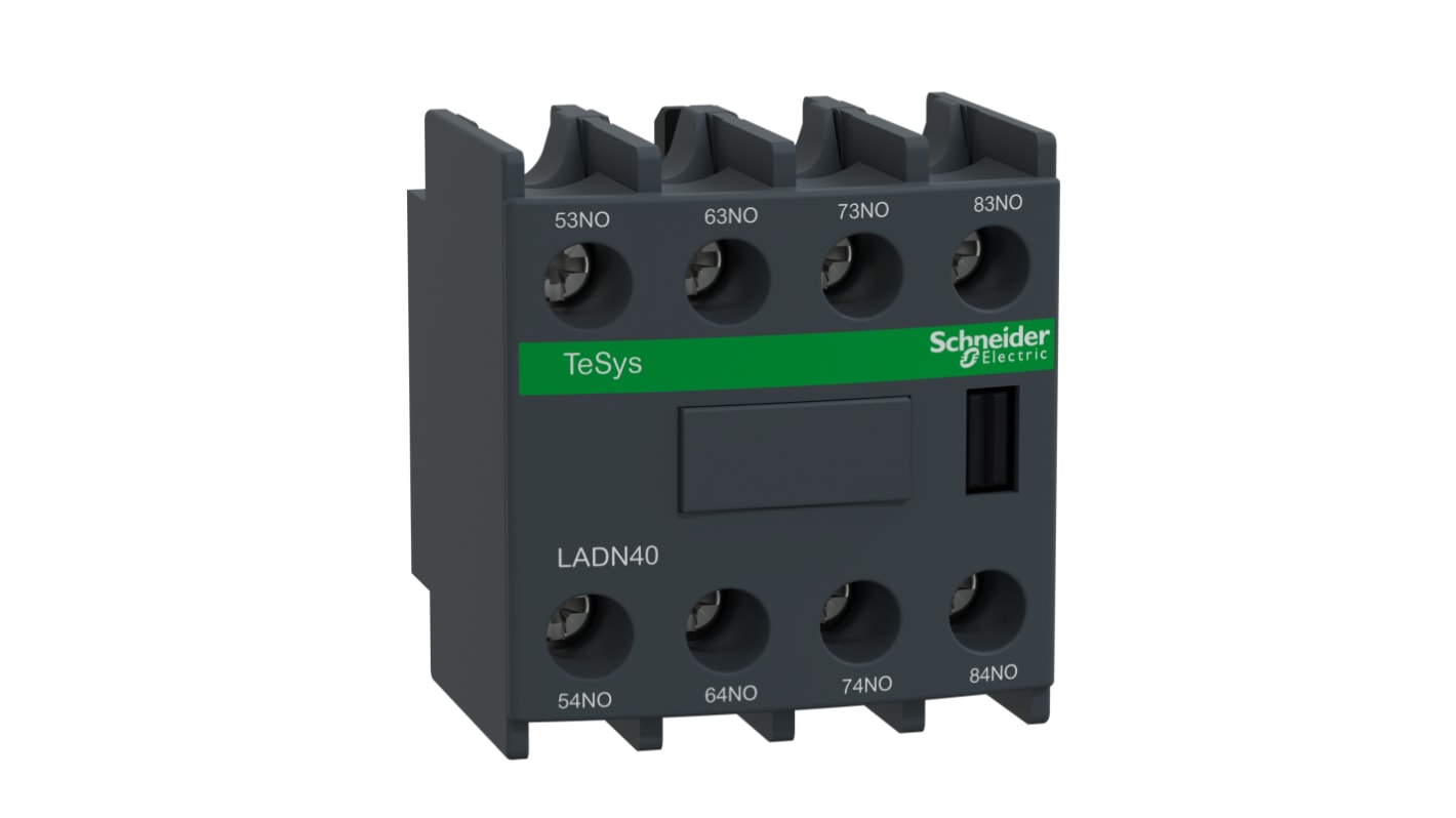 Schneider Electric Auxiliary Contact Block, 4 Contact, 4NO, Front Mount, TeSys LADN