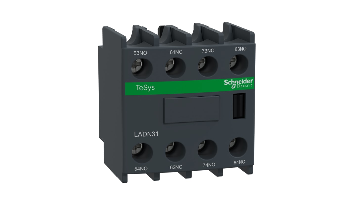 Schneider Electric Auxiliary Contact Block, 4 Contact, 1NC + 3NO, Front Mount, TeSys