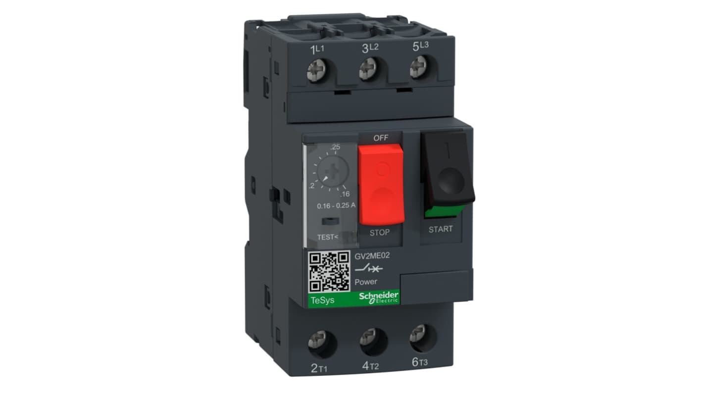 Guardamotor Schneider Electric TeSys GV2ME, 690 V, 0,16 → 0,25 A