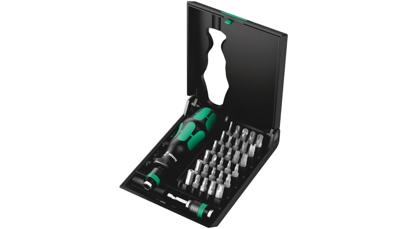 Wera Hexagon; Spanner; Tamper Torx; Square; Torq Set; Tri-Wing Interchangeable Screwdriver Set, 32-Piece