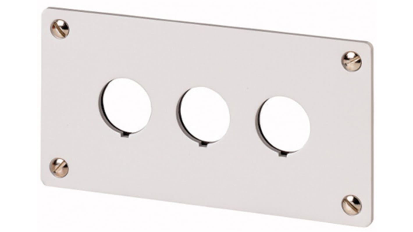Eaton 三孔按钮盒, Φ22mm孔径抛光铝外壳, IP65, 最高+70°C, 138mm x 72mm, RMQ Titan M22系列