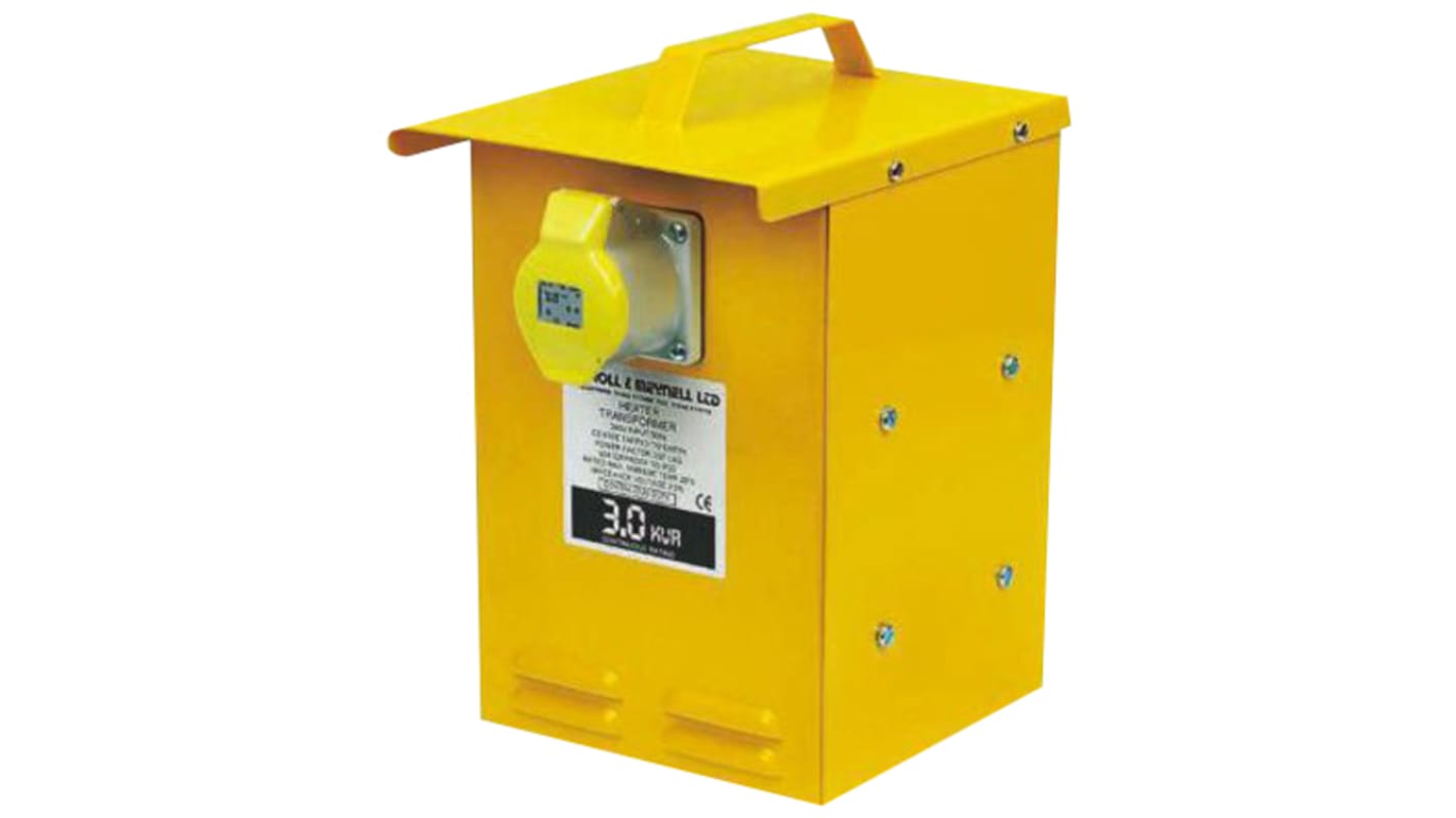 Carroll & Meynell 3kVA Site Transformer, 230V ac Primary, ±55V ac Secondary, 27A O/P