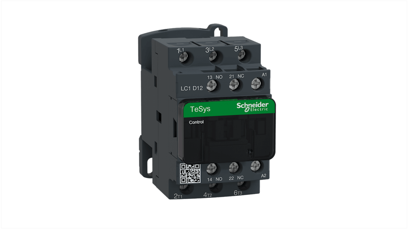 Schneider Electric TeSys D LC1D Contactor, 400 V ac Coil, 3-Pole, 12 A, 5.5 kW, 3NO, 690 V ac