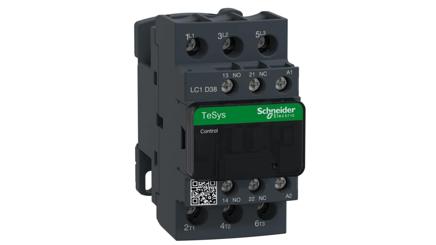 Contattore Schneider Electric, serie LC1D, 3 poli, 3 NA, 38 A, 18,5 kW, bobina 230 V c.a.