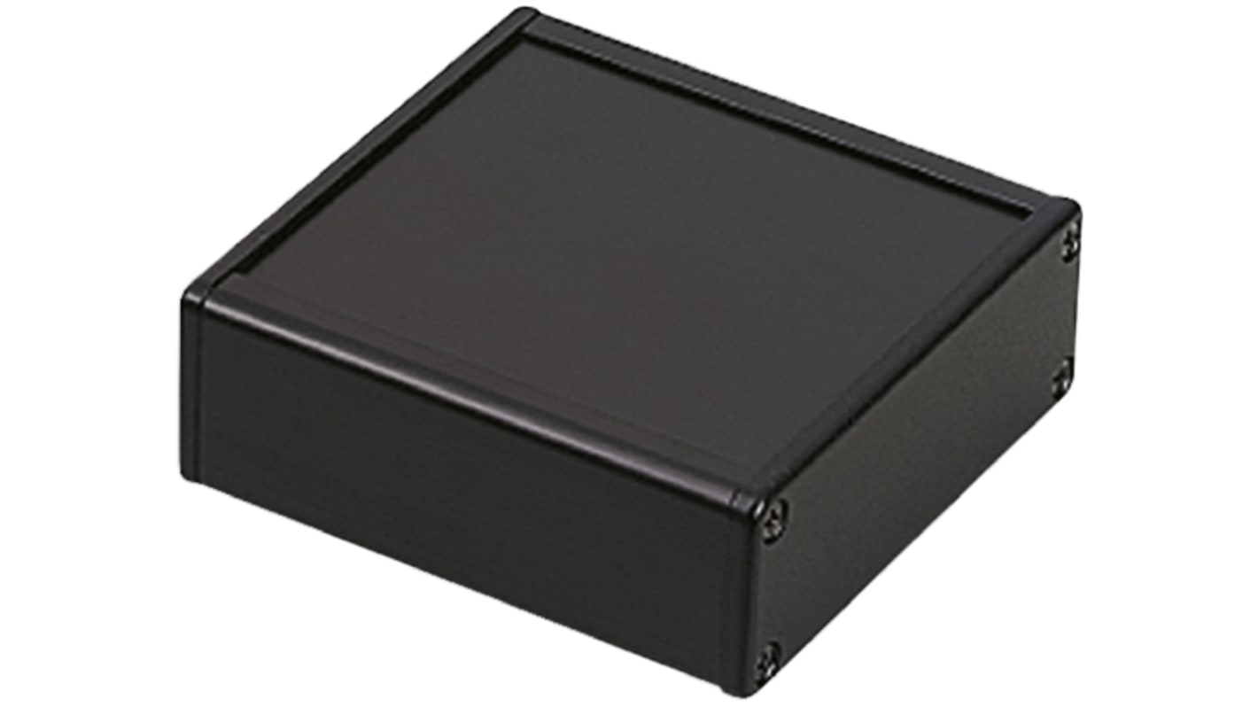 Takachi Electric Industrial CH Series Black Aluminium Enclosure, Black Lid, 36.5 x 100 x 100.5mm