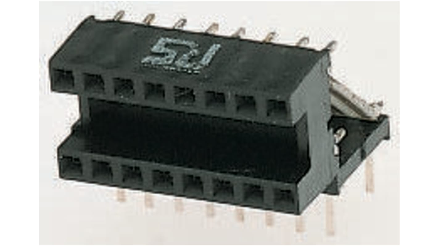 Winslow 2.54mm Pitch Right Angle 16 Way, Through Hole Turned Pin Open Frame IC Dip Socket