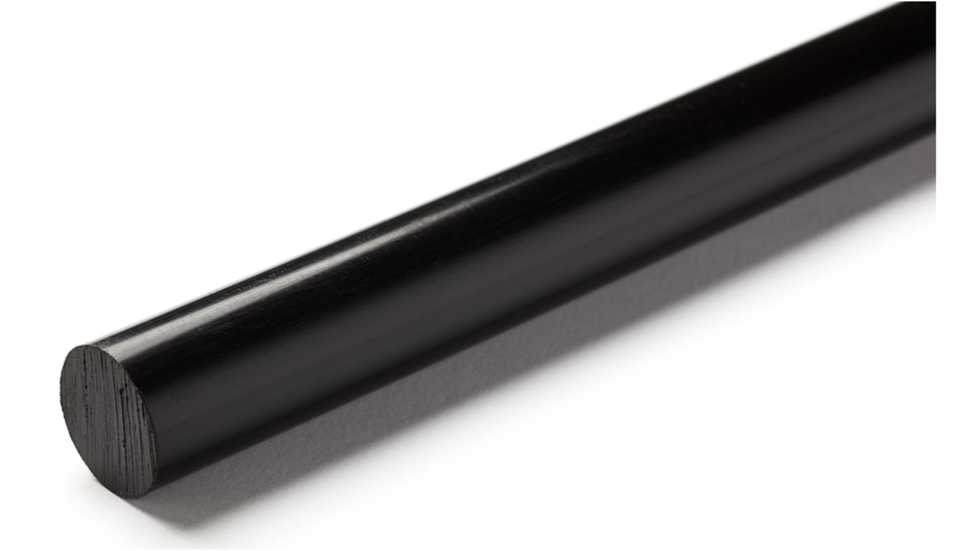 RS PRO Black Polyethylene PE Rod, 1m x 50mm Diameter