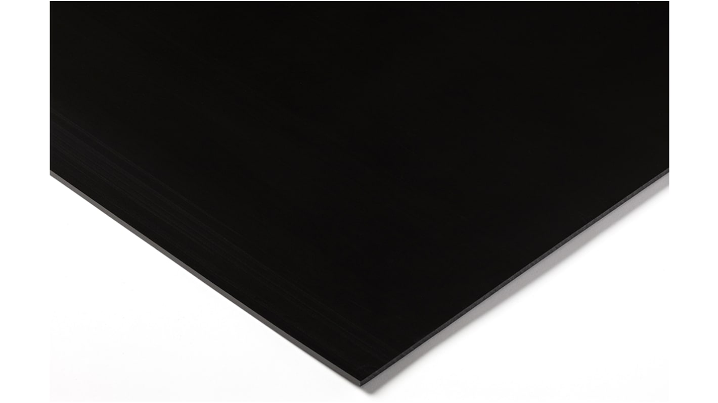 Foglio di plastica Tipo pieno RS PRO in PEHD, Nero, 1000mm x 500mm x 4mm