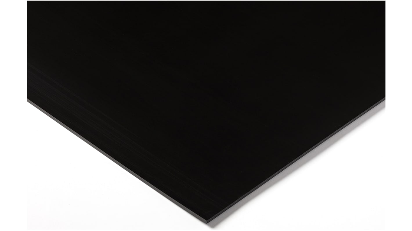 RS PRO Black Plastic Sheet, 1000mm x 500mm x 15mm