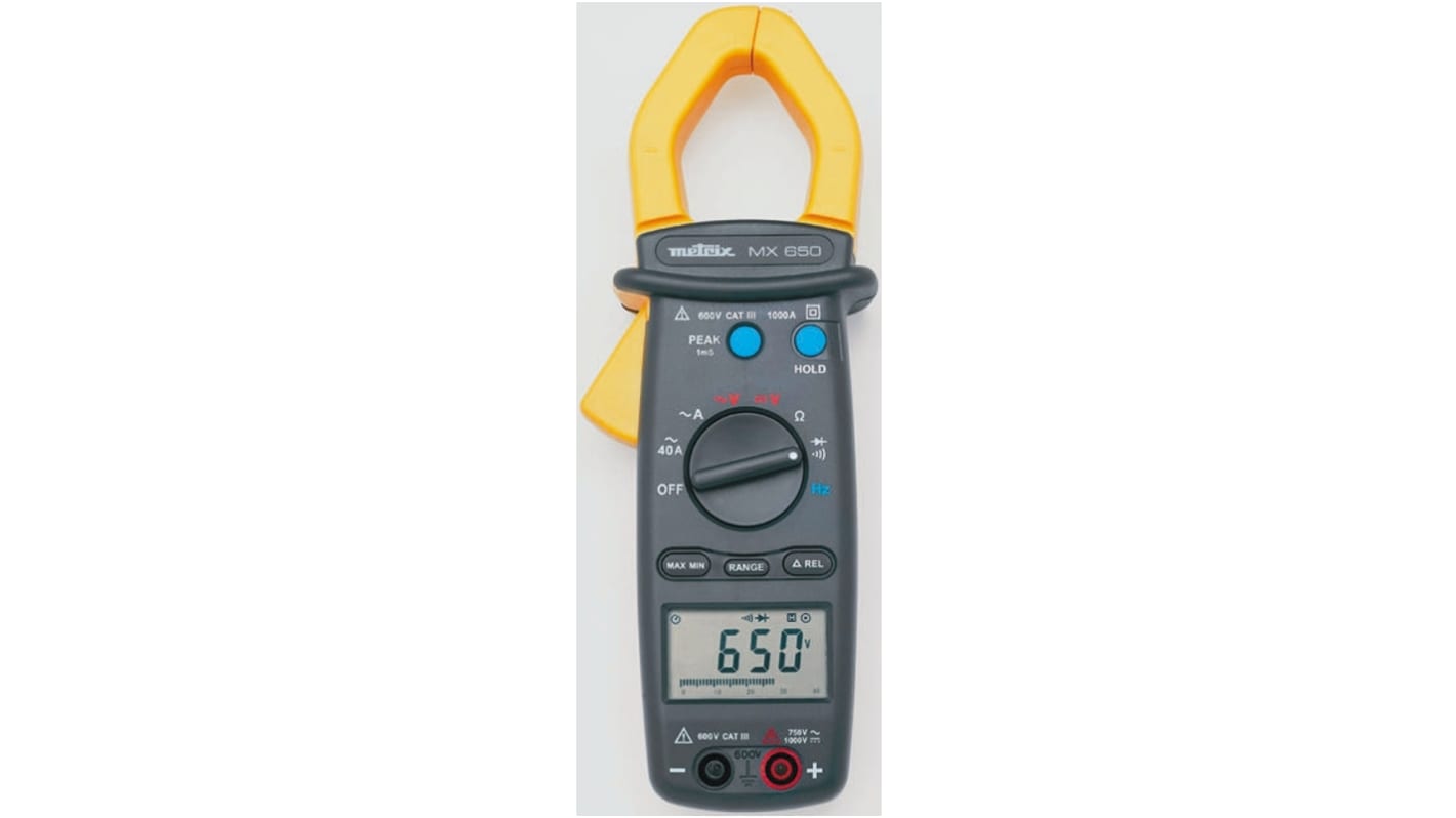 Pinza amperometrica multifunzione Metrix MX0650-Z, Max 1kA ac, Max 1000V cc, Cert. ISO