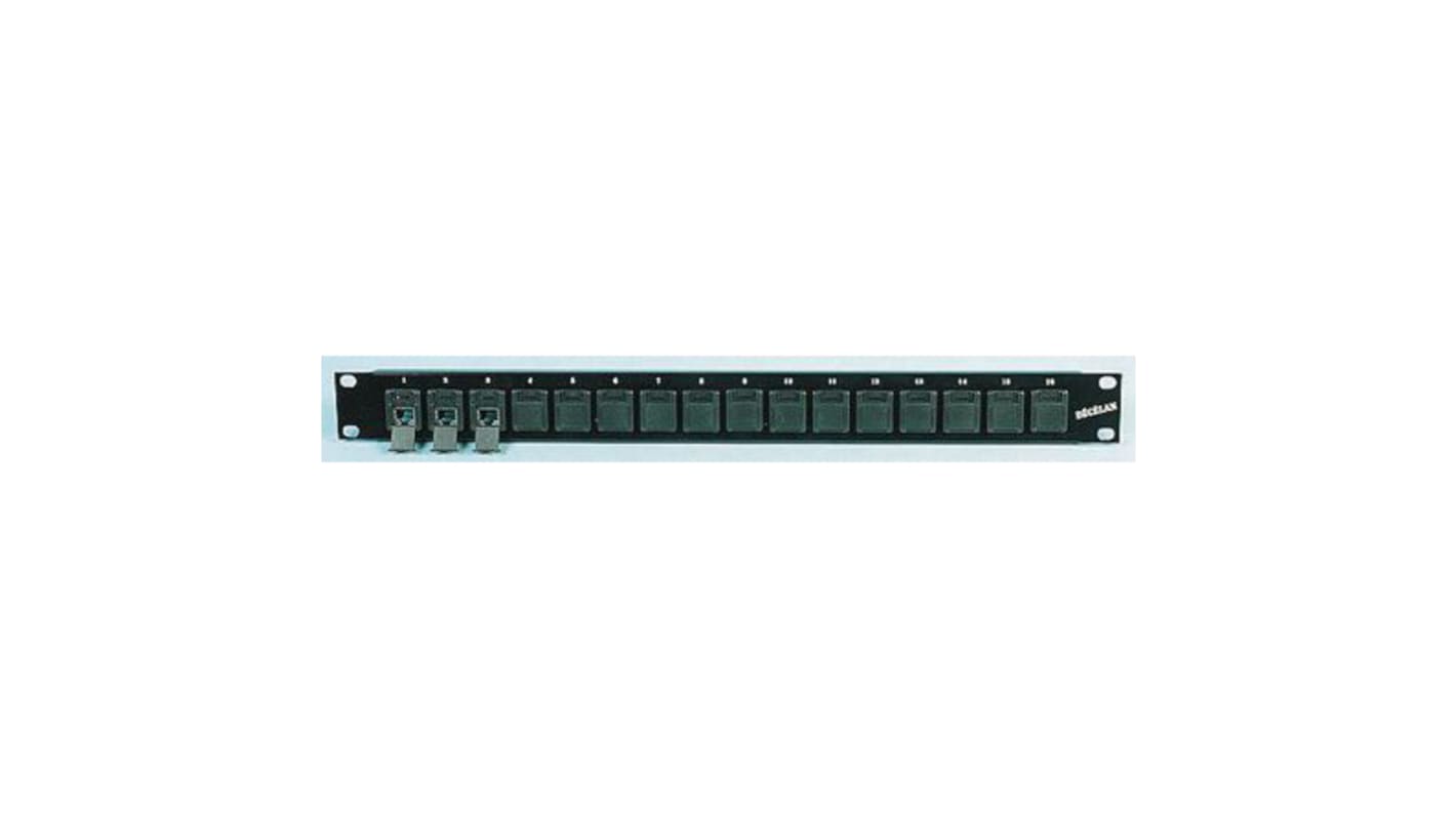 Panel de conexión RJ Decelect SPE190827, Cat5, 16 puertos, RJ45, FTP, 1U, Negro