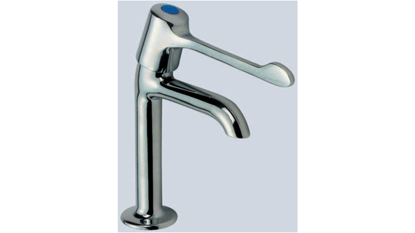 Pegler Yorkshire Chrome Plated Brass Quarter Turn Extended Lever Handle High Neck Hot Sink Tap, 1/2in