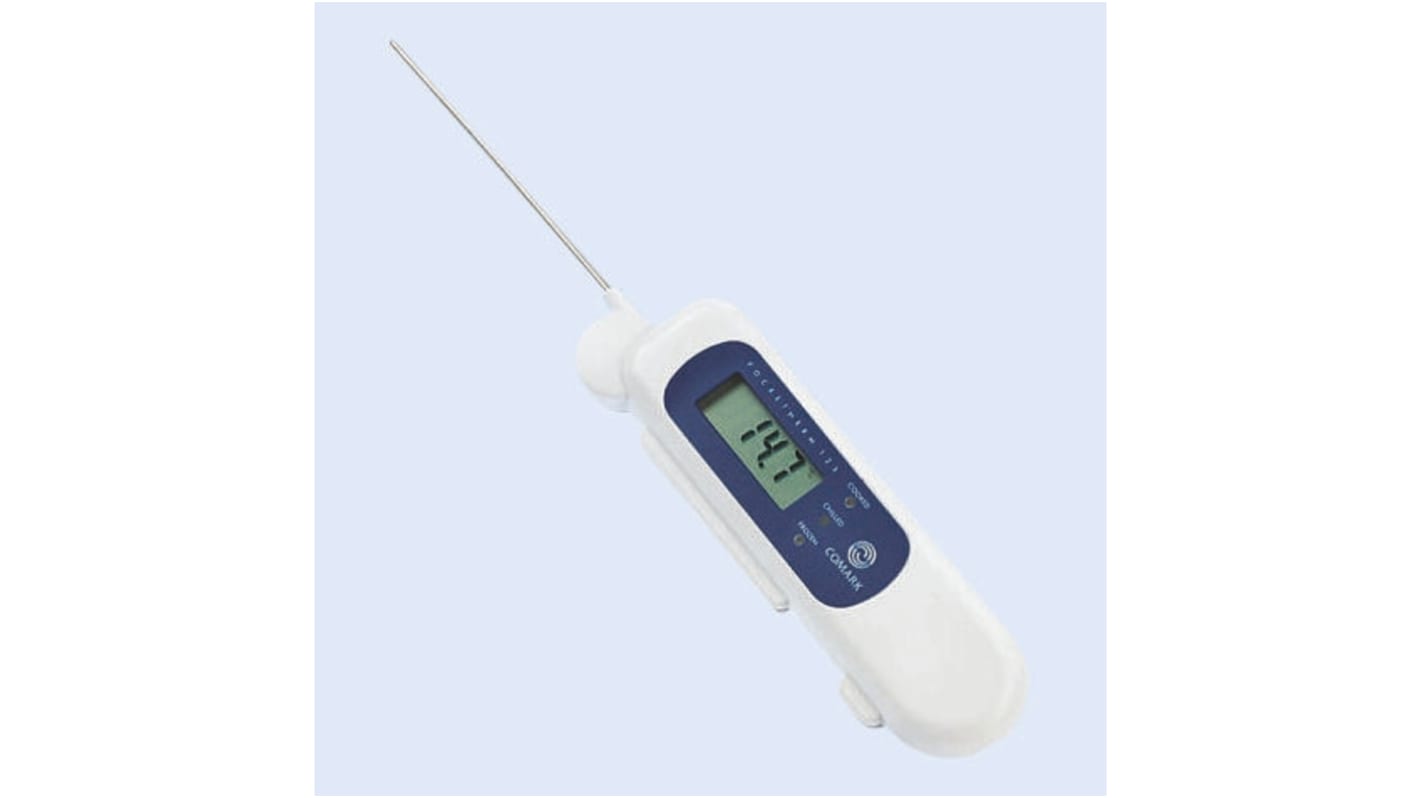 Comark P125 Wired Digital Thermometer for Food Industry Use, Thermistor Probe, 1 Input(s), ±0.5 °C Accuracy