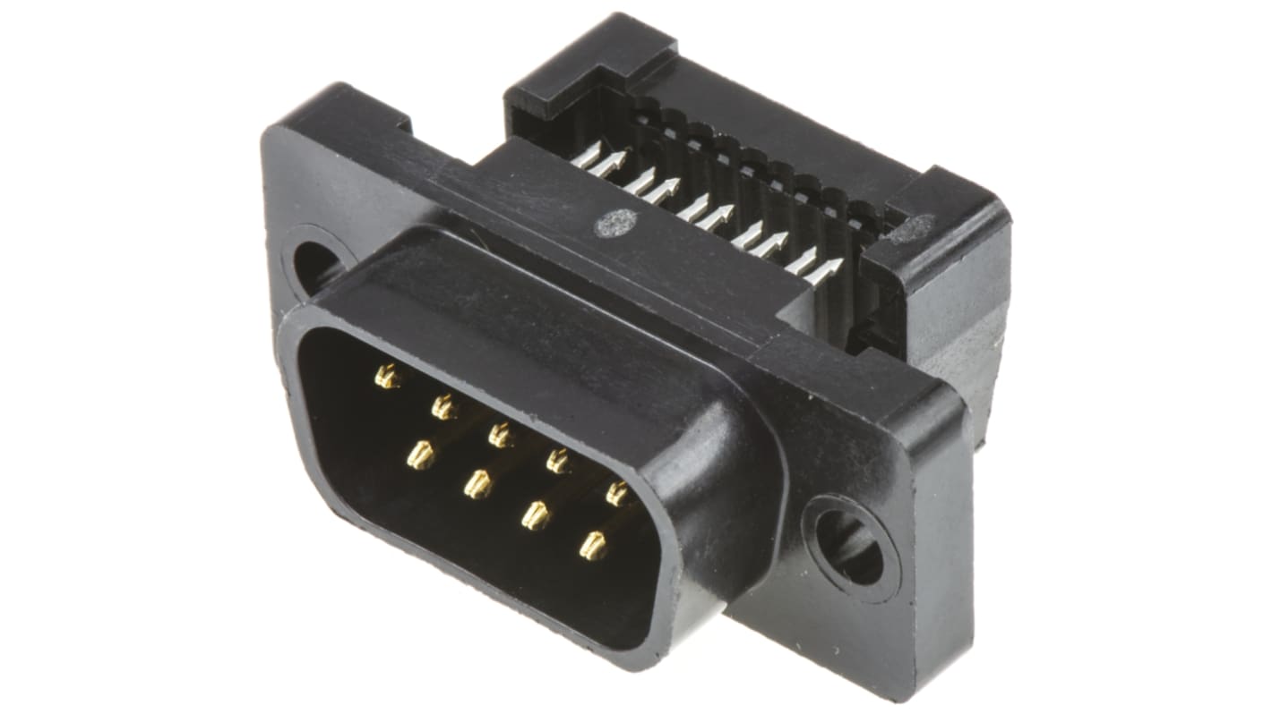 TE Connectivity Amplimite HDF-20 9 Way Right Angle Cable Mount D-sub Connector Plug, 2.77mm Pitch