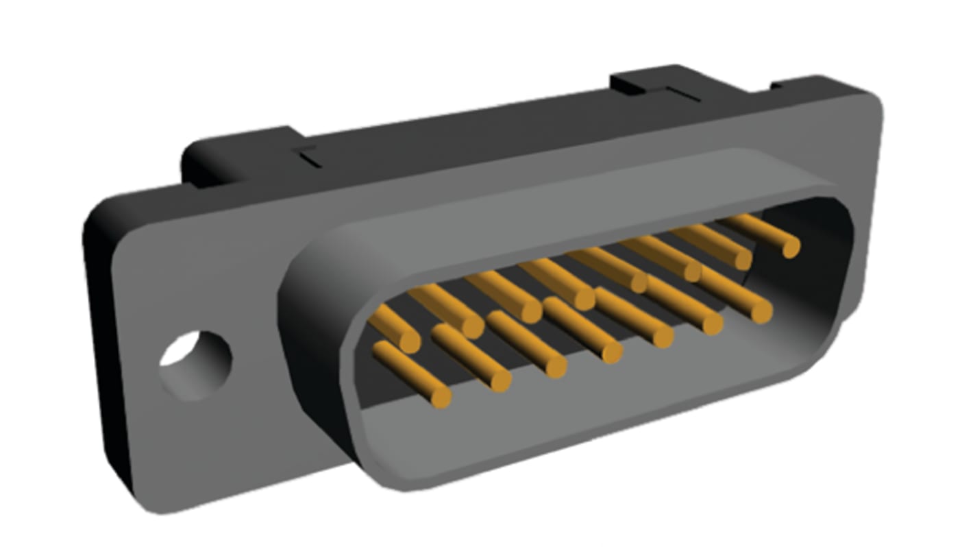 TE Connectivity, AMPLIMITE HDF-20 2.76mm Pitch 15 Way IDC D-Sub Ribbon Cable Connector, Plug, Steel Shell