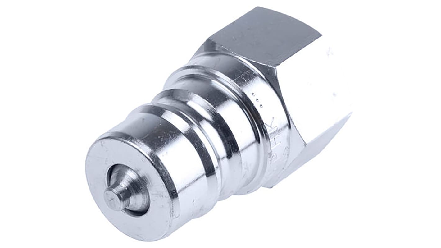 Parker Steel Male Hydraulic Quick Connect Coupling, G 3/4 Female