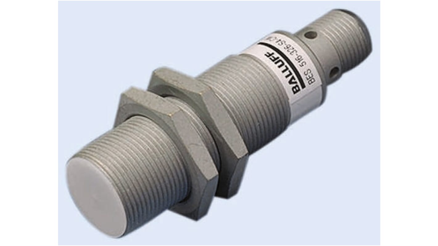 BALLUFF Inductive Barrel-Style Proximity Sensor, M18 x 1, 5 mm Detection, PNP Output, 10 → 30 V dc, IP67