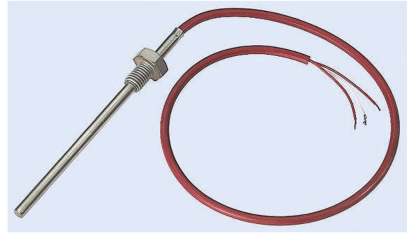 Electrotherm PT100 RTD Sensor, 6mm Dia, 200mm Long, G1/4, F0.3 +400°C Max