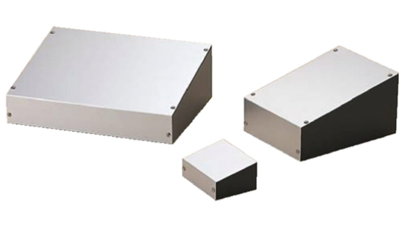 Takachi Electric Industrial TS Series Silver Aluminium Desktop Enclosure, Sloped Front, 75 x 100 x 47.5mm