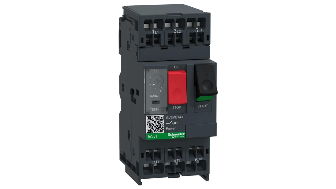 Interruttore automatico del motore Schneider Electric, 690 V, 6 → 10 A TeSys