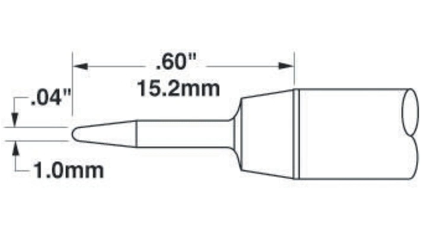 Punta de soldadura tipo Cónico Metcal, serie SSC-7 mod. SSC, punta de 1 mm, para usar con MFR-H6-SSC, SP-HC1