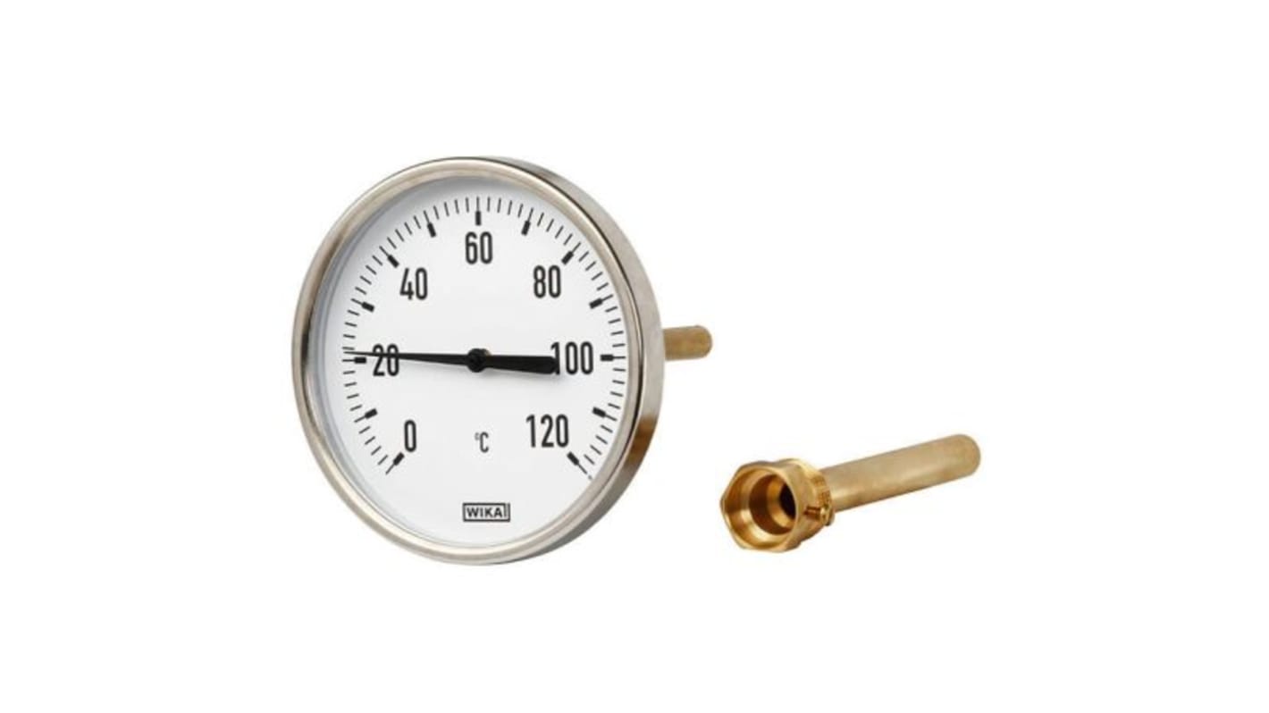 WIKA Dial Thermometer 0 → +120 °C, 3723794