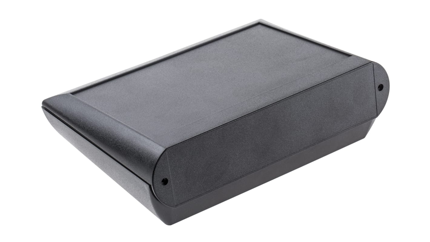 OKW Comtec Series Black ABS Desktop Enclosure, Sloped Front, 150 x 200 x 62.8mm