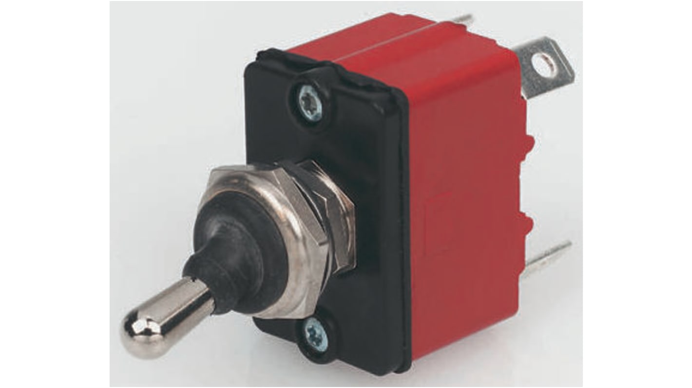 Apem Tafelmontage Kippschalter 1-poliger Ein/Ausschalter Ein-Aus-(Ein) 12 A, IP 67, Flachstecker