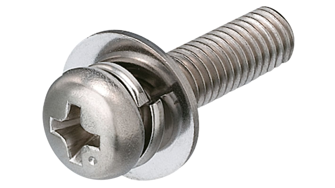 Yahata Neji Cross Pan Stainless Steel Sems Screw, M3x6mm