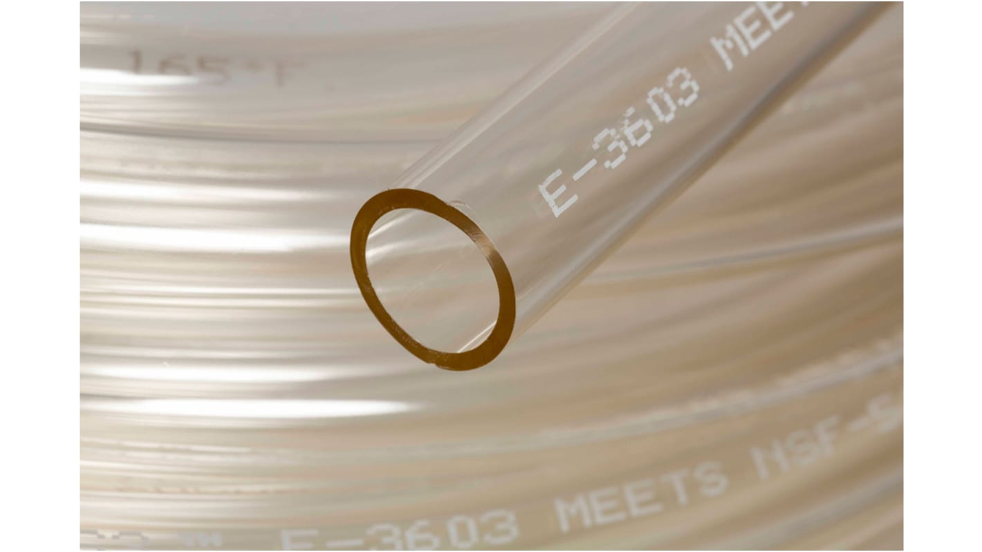 Saint Gobain Tygon® E-3603 Special PVC, Flexible Tube, 6mm ID, 9mm OD, Clear, 15m