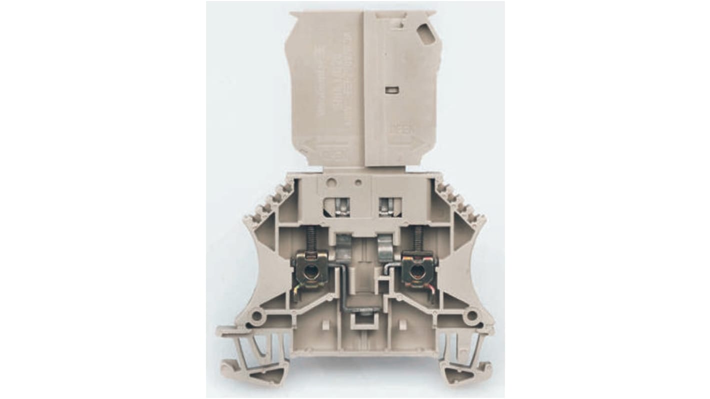 Weidmuller WTR Series Beige Fused DIN Rail Terminal, Single-Level, Screw Termination, Fused