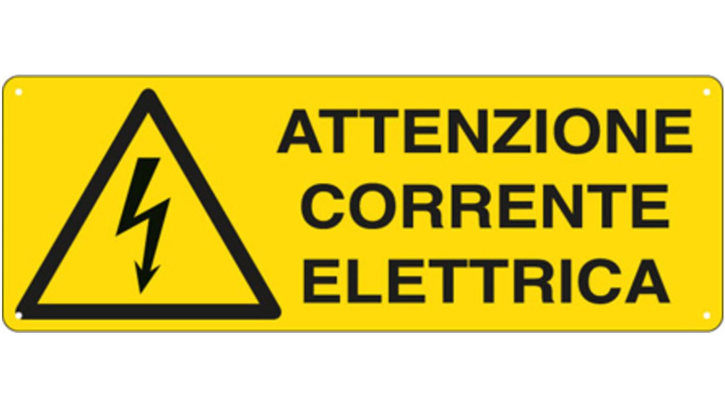 Cartello "Attenzione Corrente Elettrica", in Italiano