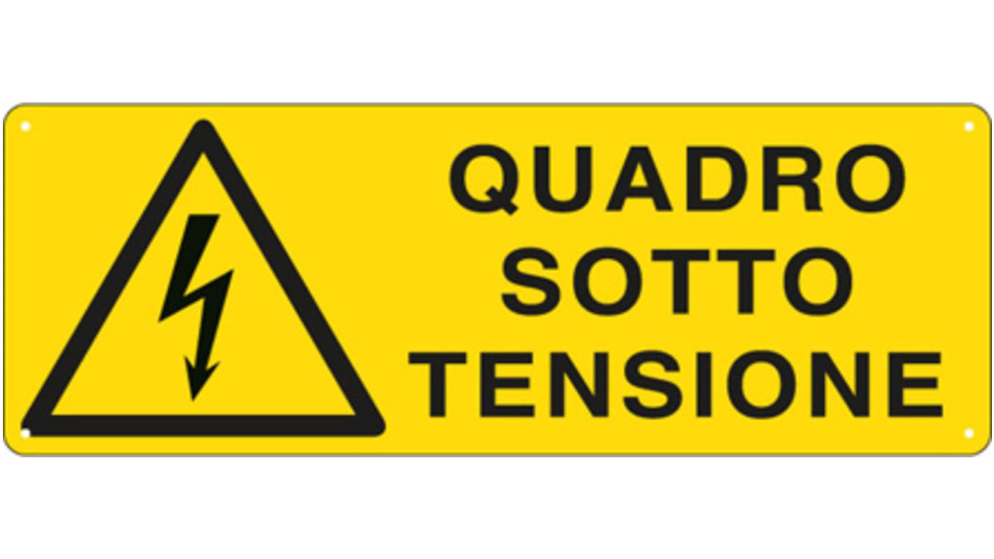 Cartello "Quadro Sotto Tensione", in Italiano