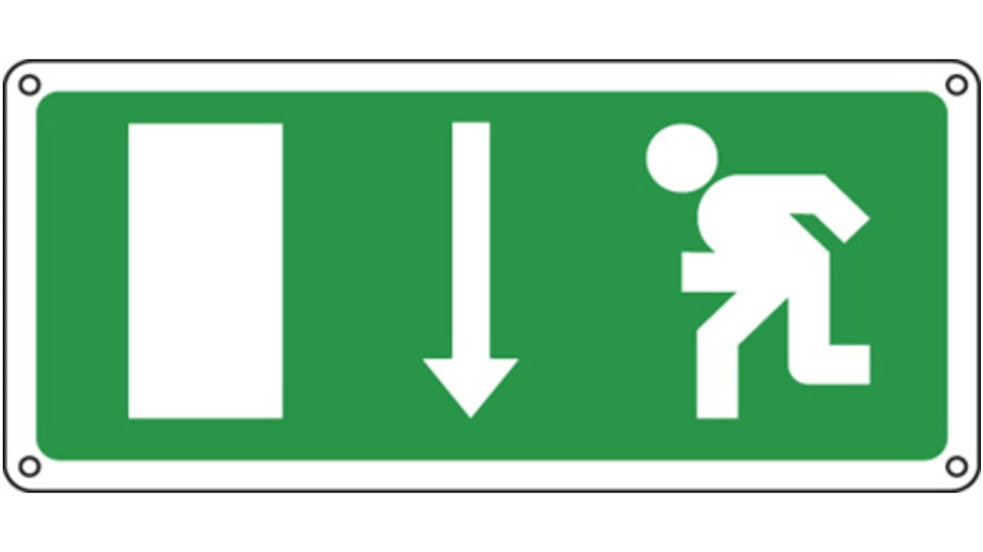 Segnale non illuminato per uscita di sicurezza Verde/Bianco Uscita antincendio sotto